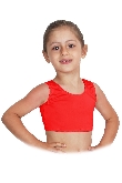 TOP DANZA LYCRA CORTO CON SPALLINE SPESSE ROSSO BABY